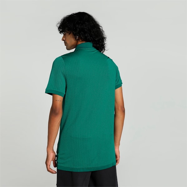 Men's Seamless Slim Fit Polo, Malachite, extralarge-IND