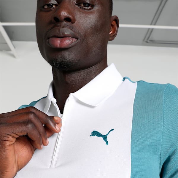Elevated Colorblock Men's Slim Fit Polo, PUMA White, extralarge-IND