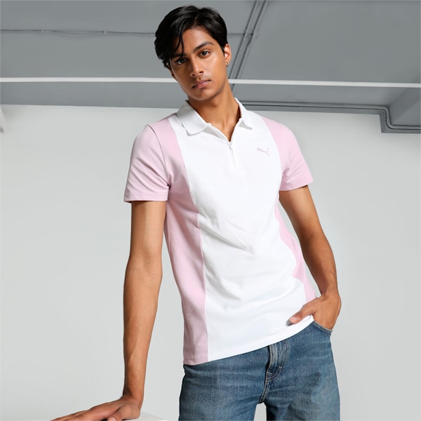 Elevated Colorblock Men's Slim Fit Polo, Grape Mist, extralarge-IND
