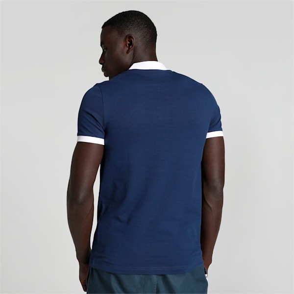 Baseball Collar Men's Slim Fit Polo, Parisian Blue, extralarge-IND