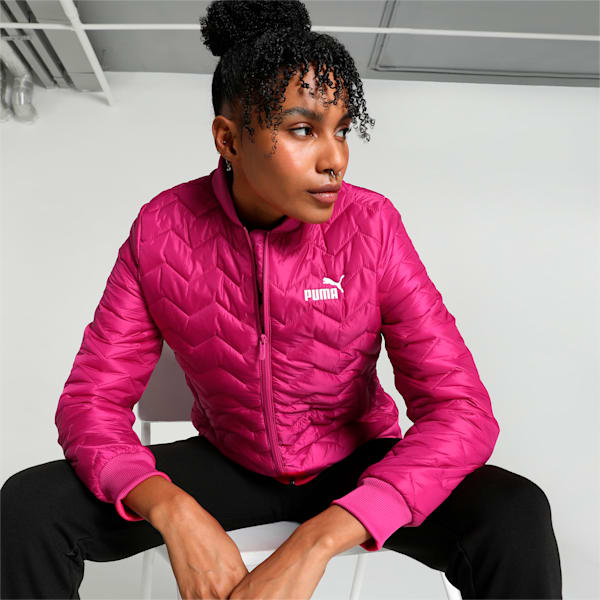 Women's Woven Bomber Jacket, Pinktastic, extralarge-IND