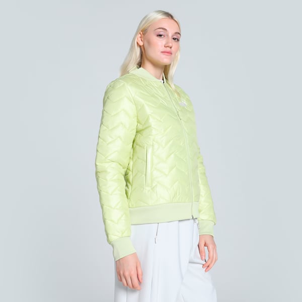 Women's Woven Bomber Jacket, Pistachio Green, extralarge-IND