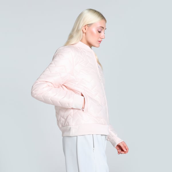 Women's Woven Bomber Jacket, Island Pink, extralarge-IND