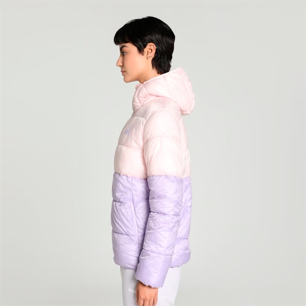 Women's Colorblock Padded Jacket, Vivid Violet, extralarge-IND