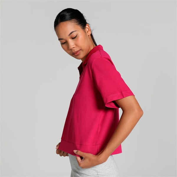 Essential Women's Relaxed Fit Polo, Pinktastic, extralarge-IND