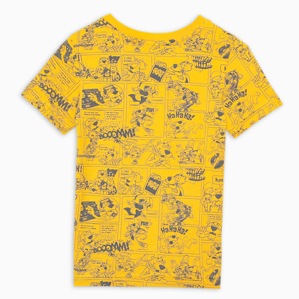 Super PUMA Printed Boy's Tee, Yellow Sizzle, extralarge-IND