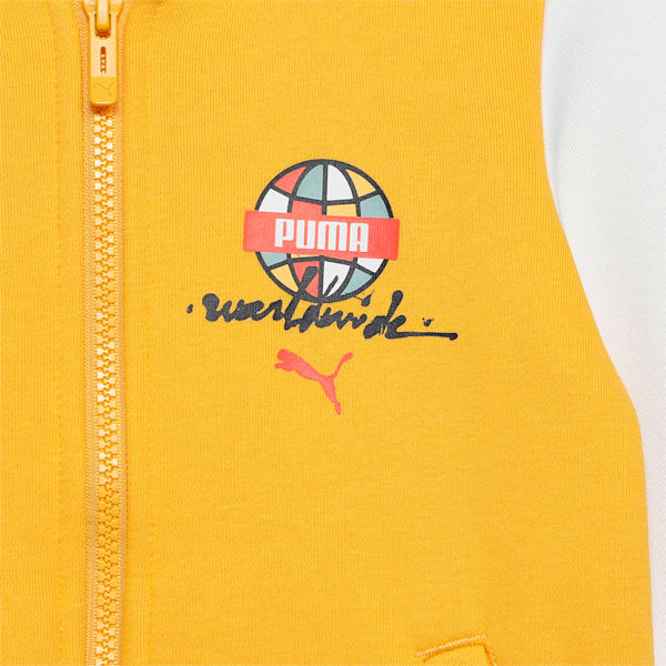 PUMA Worldwide Boy's Bomber Jacket, Yellow Sizzle, extralarge-IND