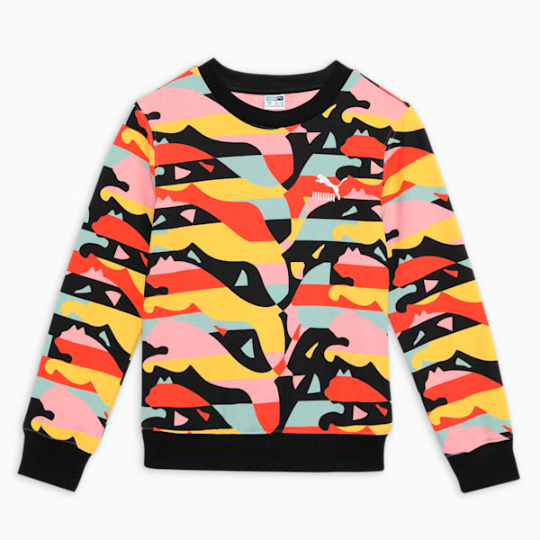 Worldwide Printed Boy's Sweatshirt, PUMA Black, extralarge-IND