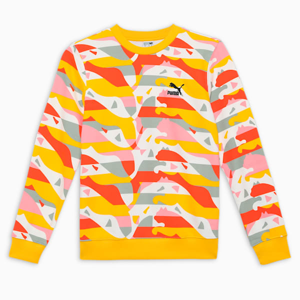 Worldwide Printed Boy's Sweatshirt, Yellow Sizzle, extralarge-IND