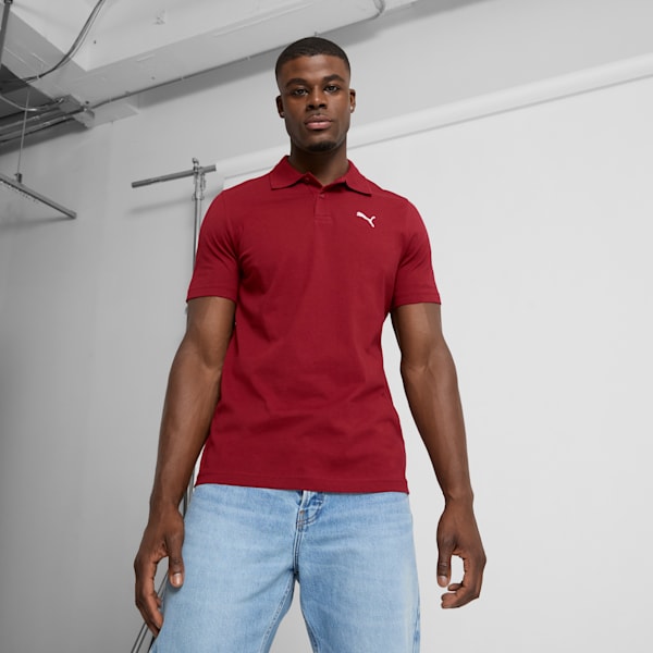 Essential Men's Polo, Intense Red, extralarge