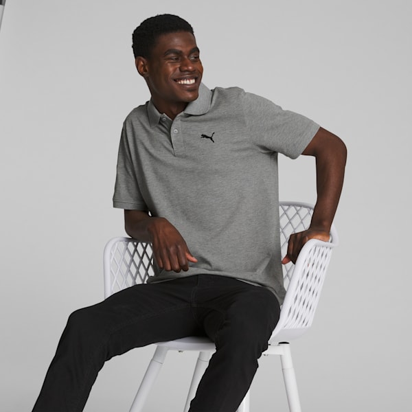 Polo Essential Pique Homme, Medium Gray Heather, extralarge