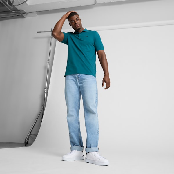 Essential Pique Men's Polo, Cold Green, extralarge