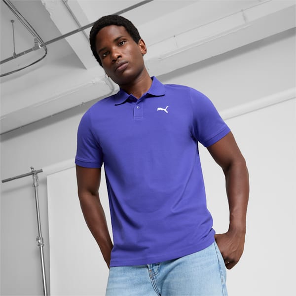 Essential Pique Men's Polo, Lapis Lazuli, extralarge