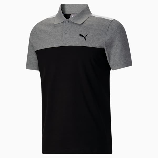 Essential+ Block Men's Polo, PUMA Black, extralarge