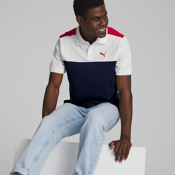 Essential+ Block Men's Polo, PUMA Navy, extralarge