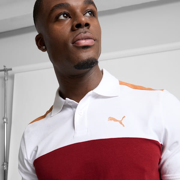Polo de hombre Essential+ Block, Intense Red, extralarge