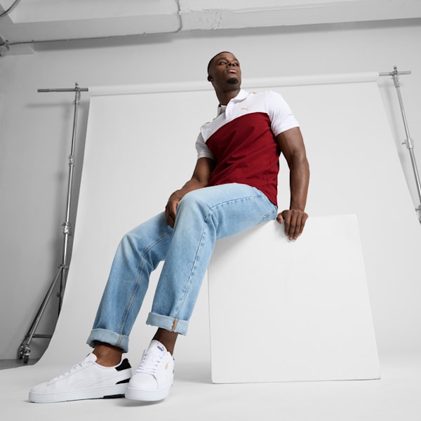 Essential+ Block Men's Polo, Intense Red, extralarge
