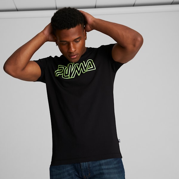 Men's PUMA Graphic Tee, PUMA Black, extralarge