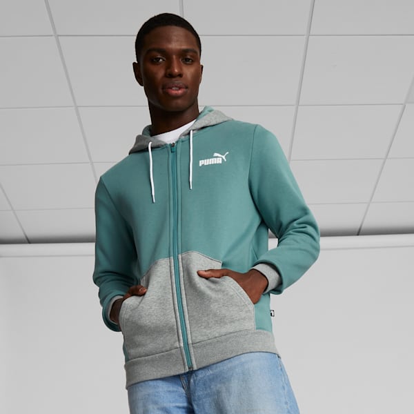 Sudadera con capucha para hombre Colorblock, Adriatic, extralarge
