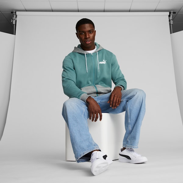Sudadera con capucha para hombre Colorblock, Adriatic, extralarge