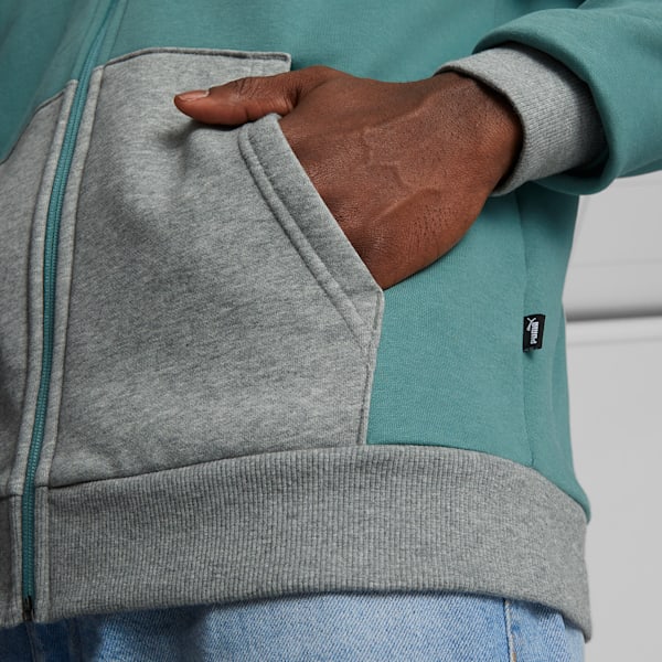 Sudadera con capucha para hombre Colorblock, Adriatic, extralarge