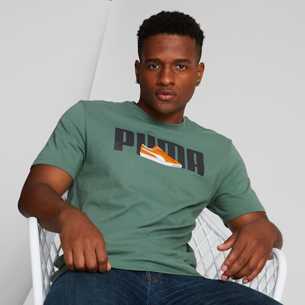 Playera con diseño de tenis para hombre PUMA, Eucalyptus, extralarge