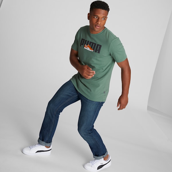 Playera con diseño de tenis para hombre PUMA, Eucalyptus, extralarge