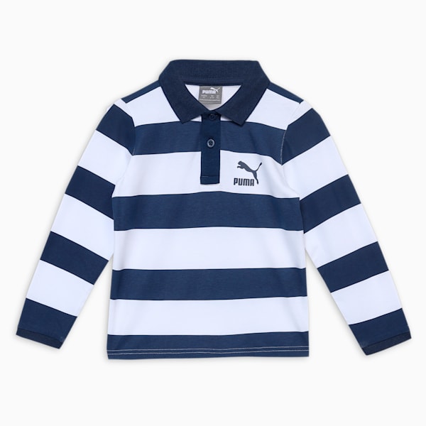 Striper Long Sleeve Boy's Polo, PUMA White, extralarge-IND