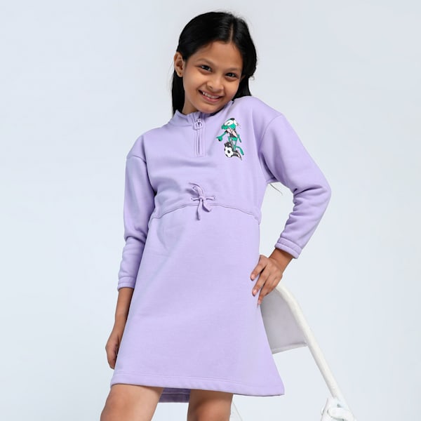 Super Girl's Graphic Dress, Vivid Violet, extralarge-IND