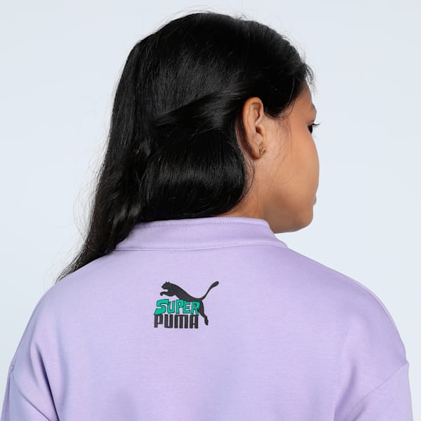 Super PUMA Girl's Graphic Dress, Vivid Violet, extralarge-IND