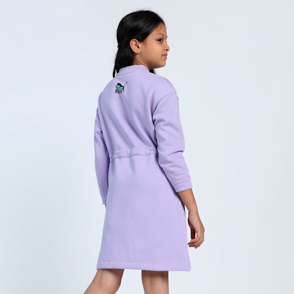 Super Girl's Graphic Dress, Vivid Violet, extralarge-IND