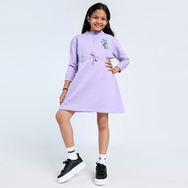 Super Girl's Graphic Dress, Vivid Violet, extralarge-IND