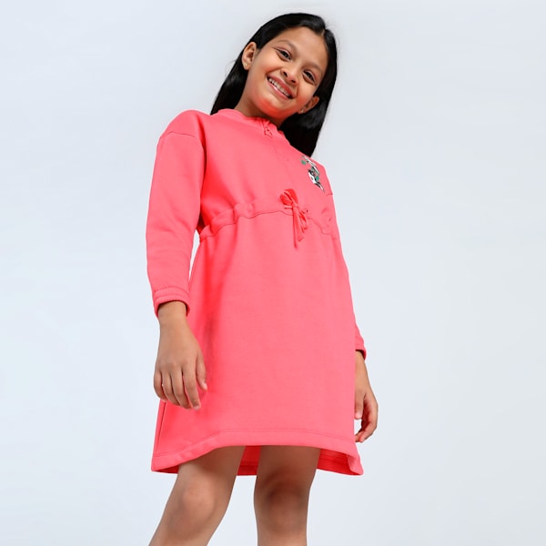 Super Girl's Graphic Dress, Electric Blush, extralarge-IND