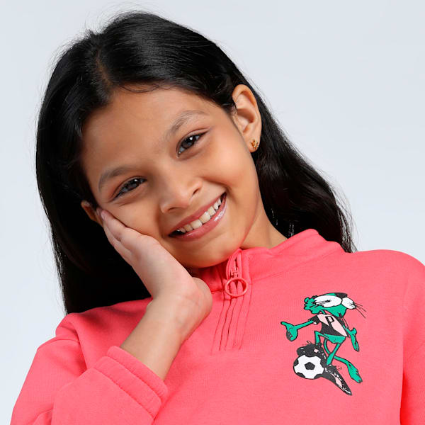 Super Girl's Graphic Dress, Electric Blush, extralarge-IND