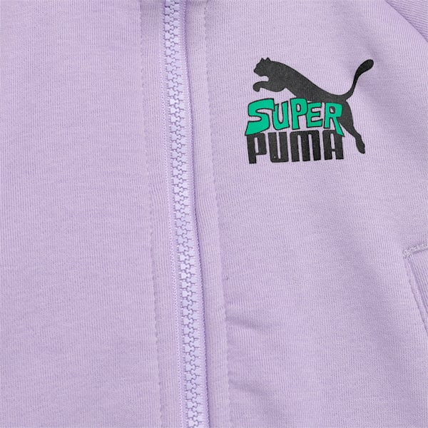 Super PUMA Girl's Knitted Jacket, Vivid Violet, extralarge-IND