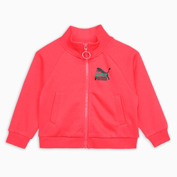 Super Girl's Knitted Jacket, Electric Blush, extralarge-IND