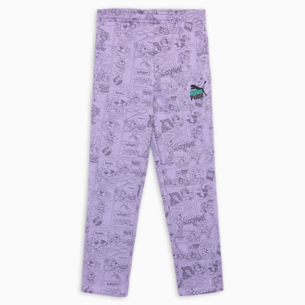 Super PUMA Girl's Printed Pants, Vivid Violet, extralarge-IND