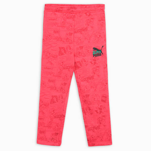 Super PUMA Girl's Printed Pants, Electric Blush, extralarge-IND