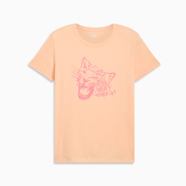 Big Cat Energy Women's Tee, Peach Fizz, extralarge