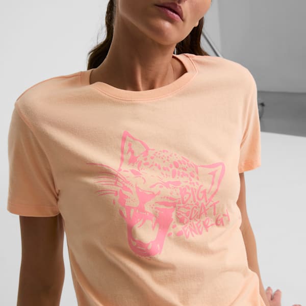 Playera para mujer Big Cat Energy, Peach Fizz, extralarge