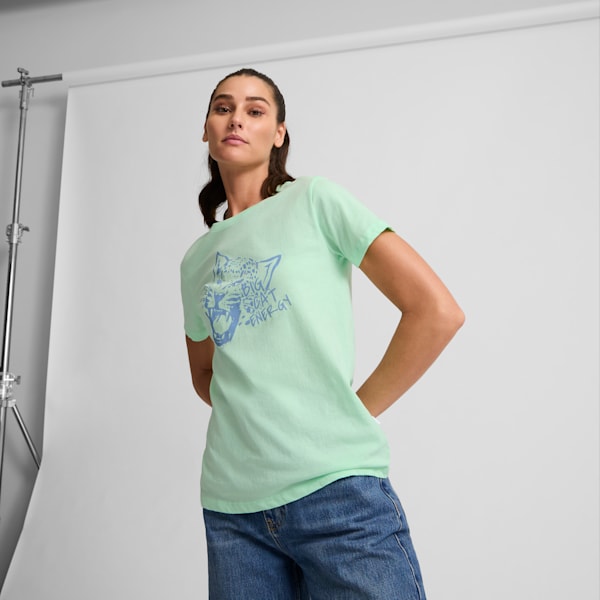 T-shirt Big Cat Energy Femme, Fresh Mint, extralarge