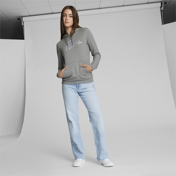 Chandail à capuche PUMA Iridescent Femme, Medium Gray Heather, extralarge