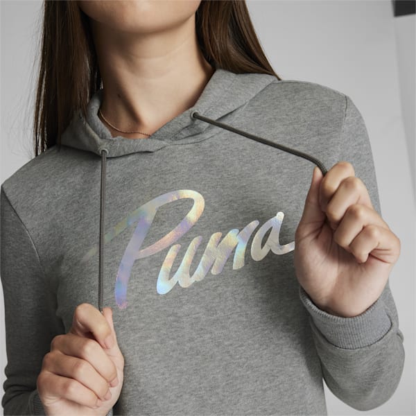 Chandail à capuche PUMA Iridescent Femme, Medium Gray Heather, extralarge