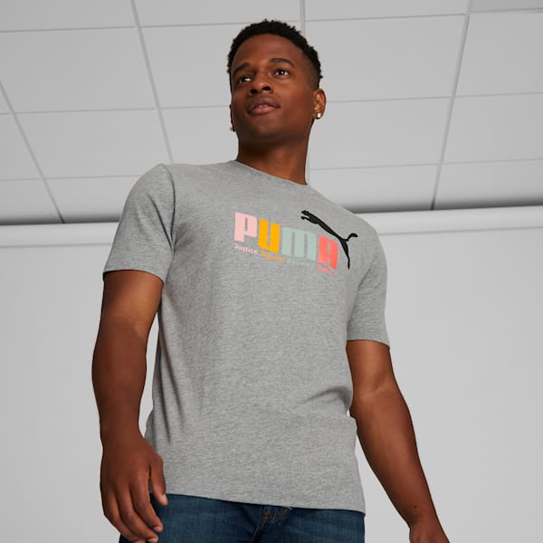 Essentials+ Men's Multicolor Tee, Medium Gray Heather, extralarge