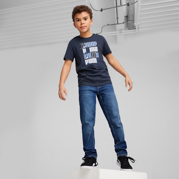 ESS+ LOGO LAB Big Kids' Tee, Club Navy, extralarge