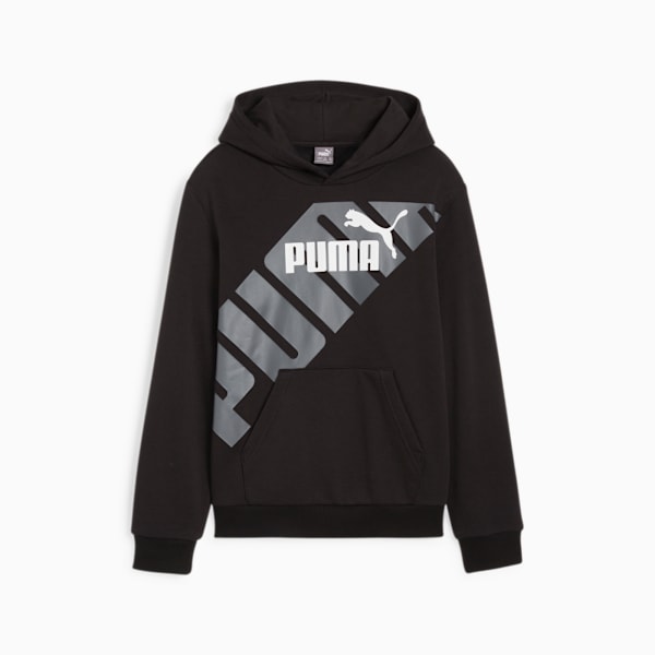 PUMA POWER Youth Graphic Hoodie, PUMA Black, extralarge