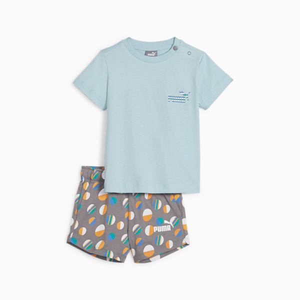 Conjunto de playera y shorts para infantes ESS+ Summer Camp, Turquoise Surf, extralarge