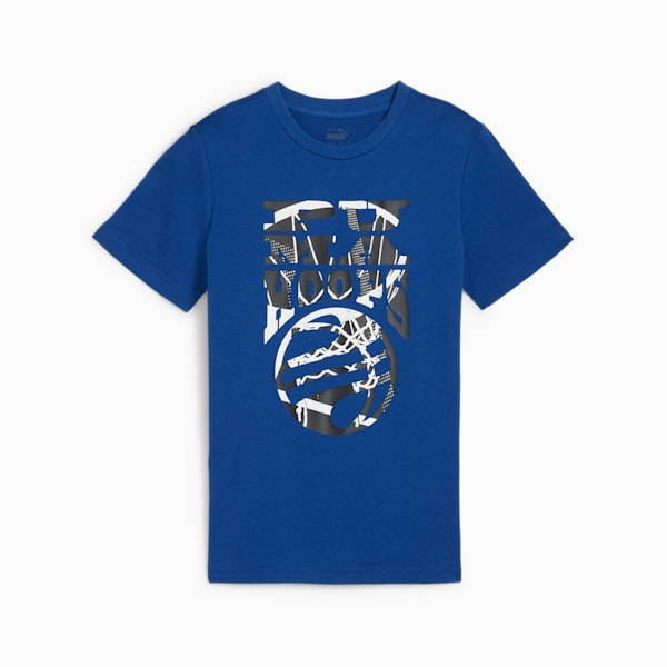 BASKETBALL BLUEPRINT Big Kids' Tee, Cobalt Glaze, extralarge