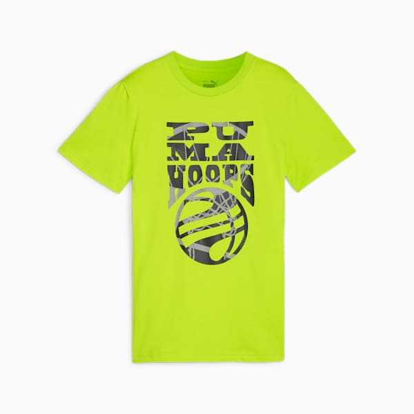 BASKETBALL BLUEPRINT Big Kids' Tee, Lime Pow, extralarge