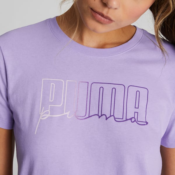PUMA Lux Women's Graphic Tee, Vivid Violet, extralarge